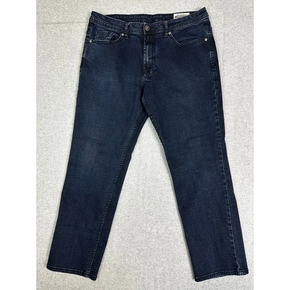 Buffalo David Bitton Jeans Mens 36x30 Jackson-X Straight Stretch Flex Denim Blue